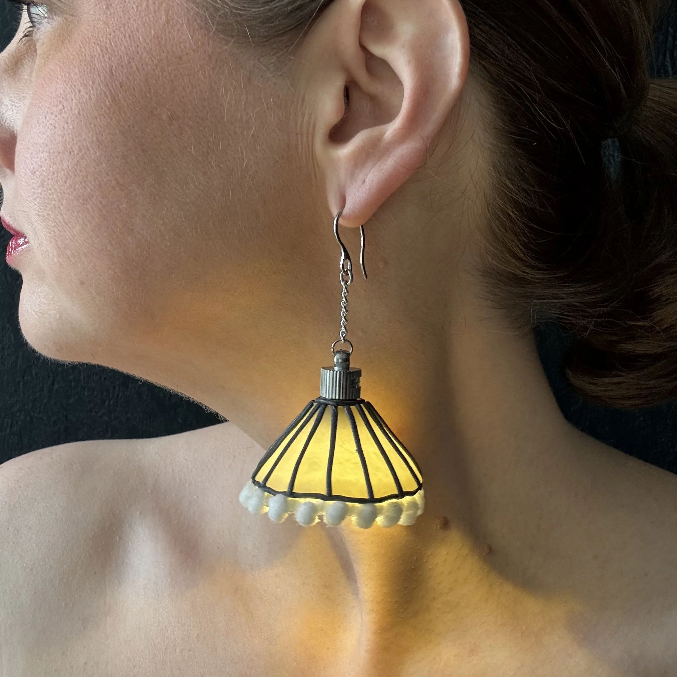 Stained Glass Illuminated Chandeliearring #4