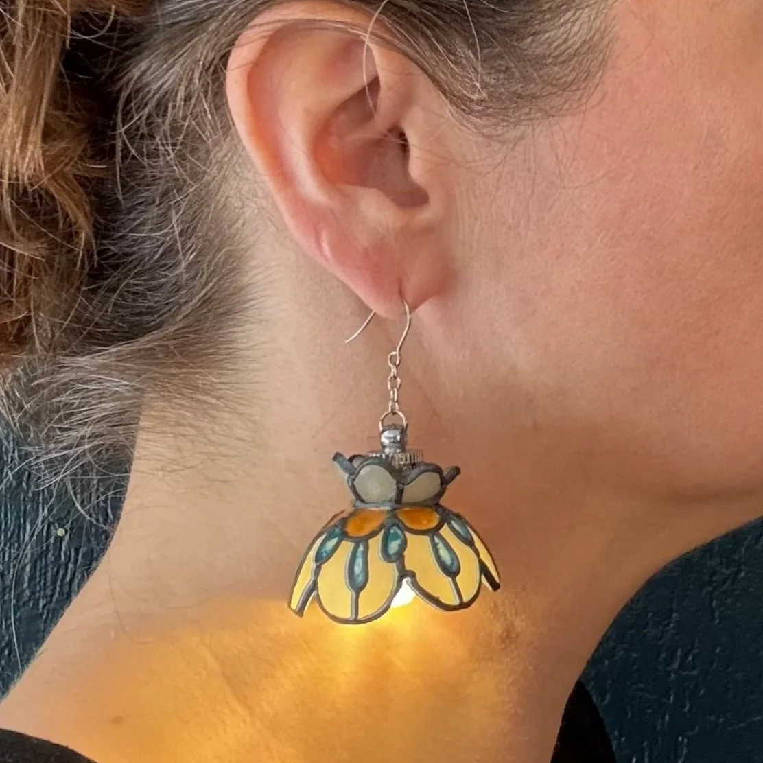 40 Ready-to-Ship Hand Leaded Stained Glass Illuminated Earrings
