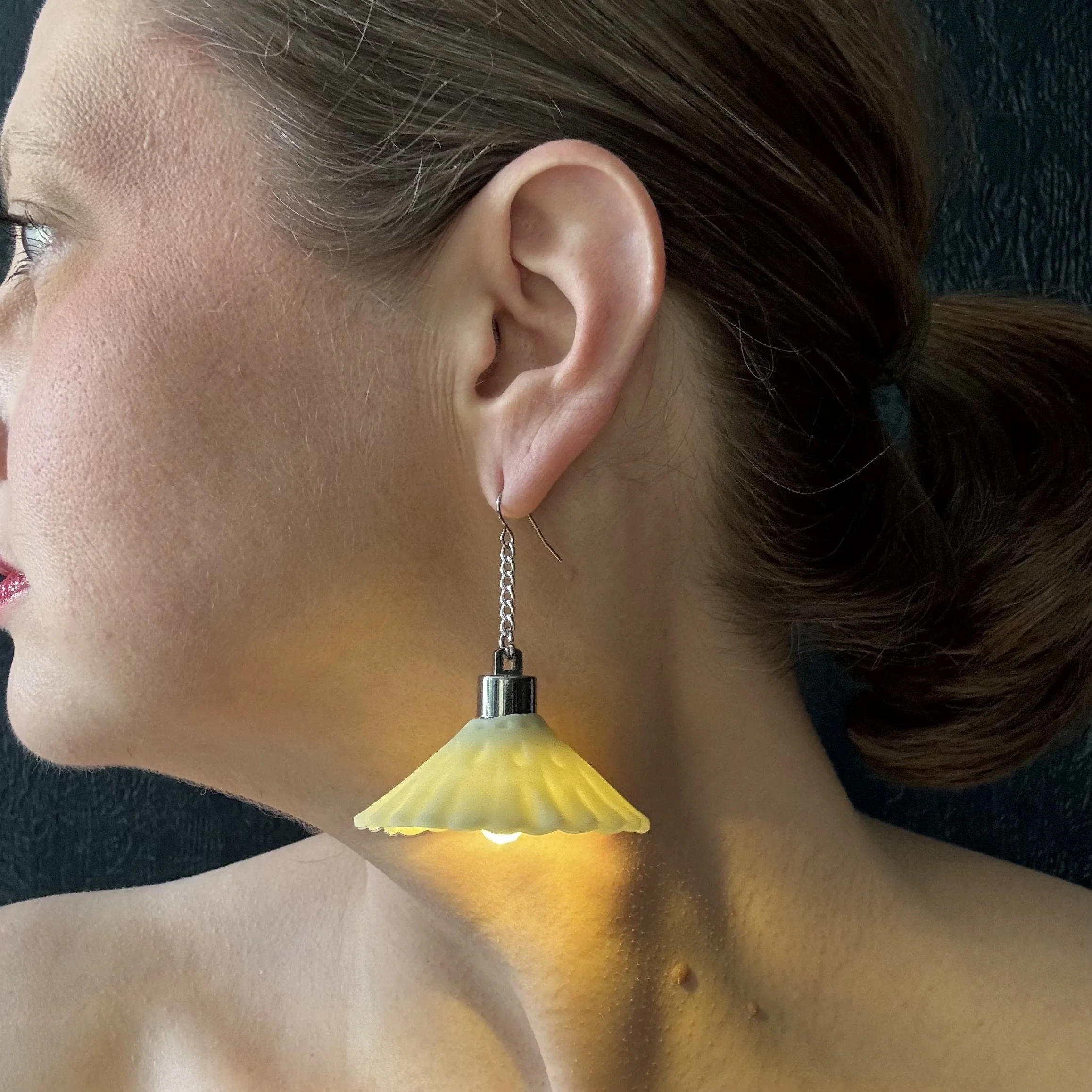 Glow in the Dark Lamp Shade Illuminated Earrings