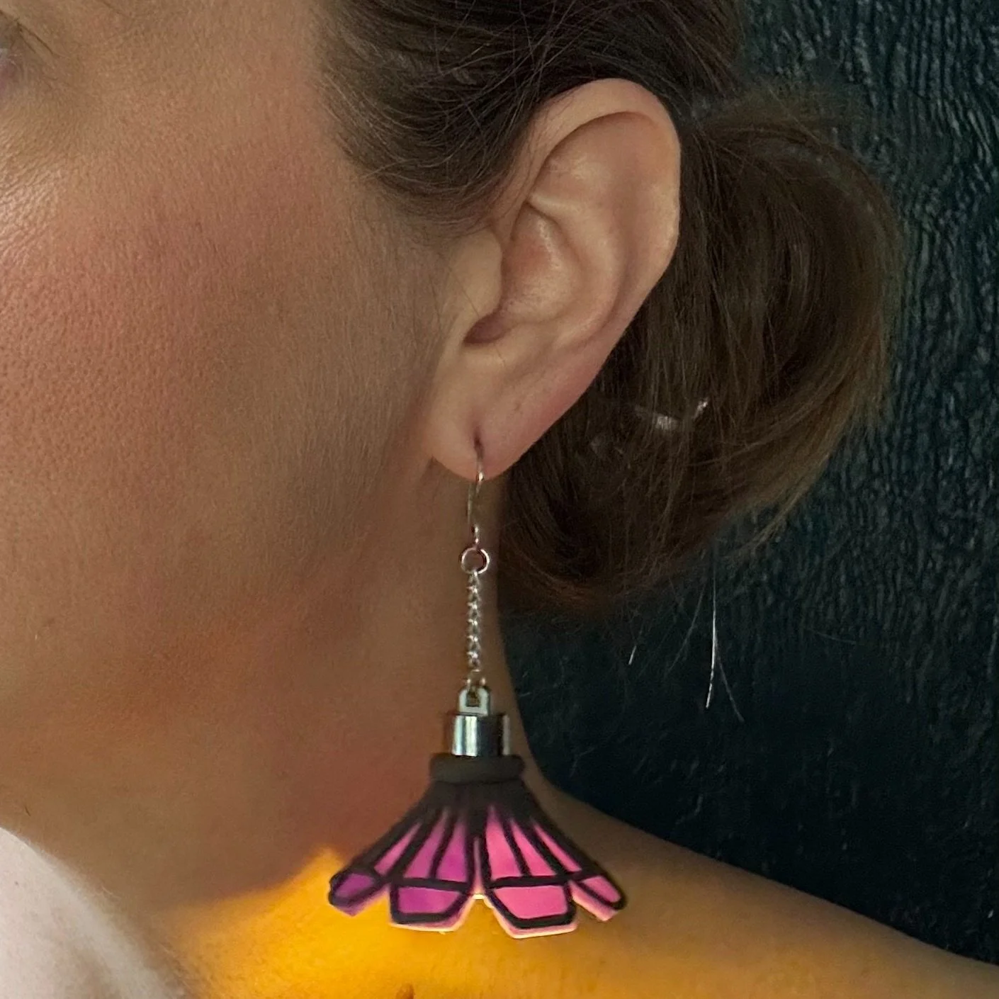 Purple Gothic Glass Earrings