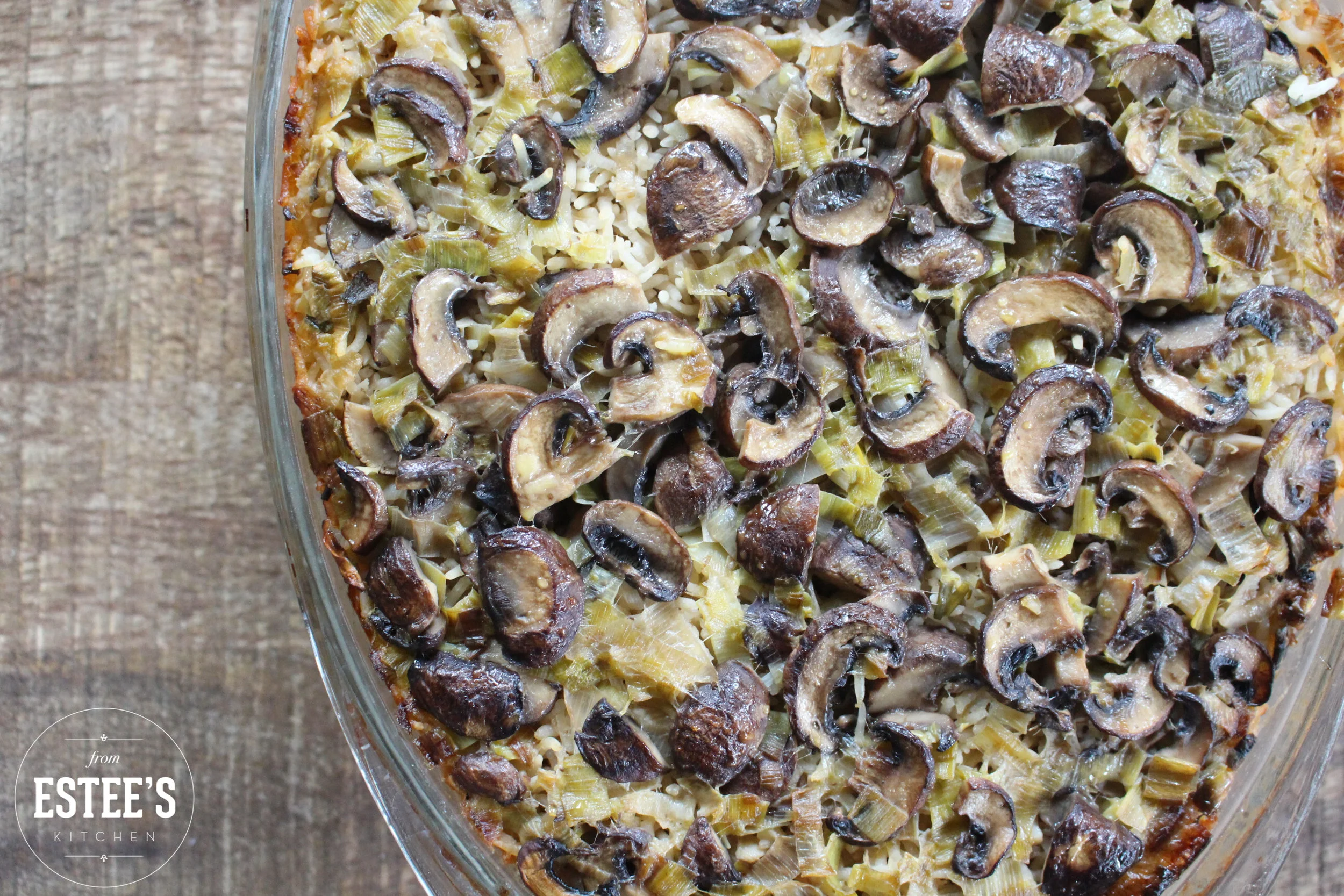 Baked Brown Rice With Mushrooms