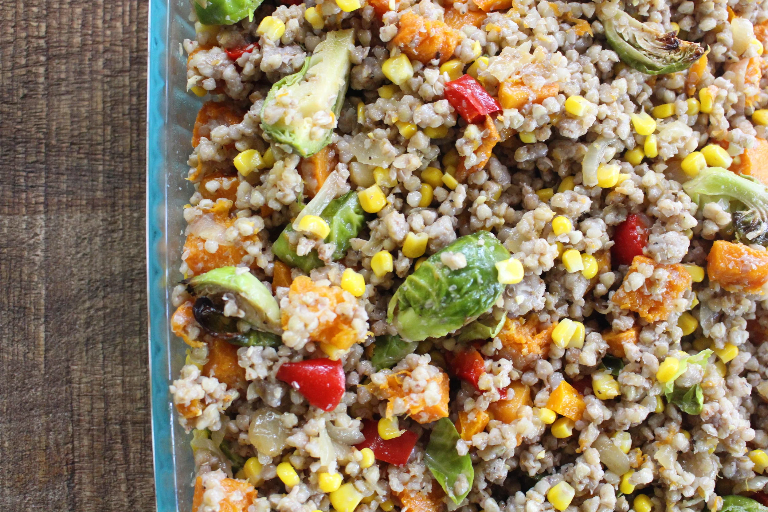 Green Buckwheat &amp; Roasted Vegetables Fall Dish 