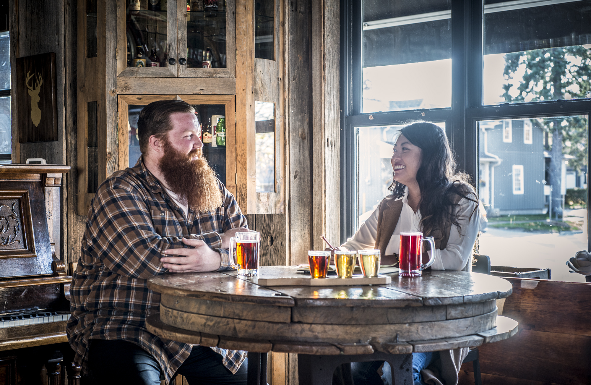 Lady Travelling tries craft beer tasting with Mark 'Big Red' Forderer at Old Flame Brewing Co., Port Perry