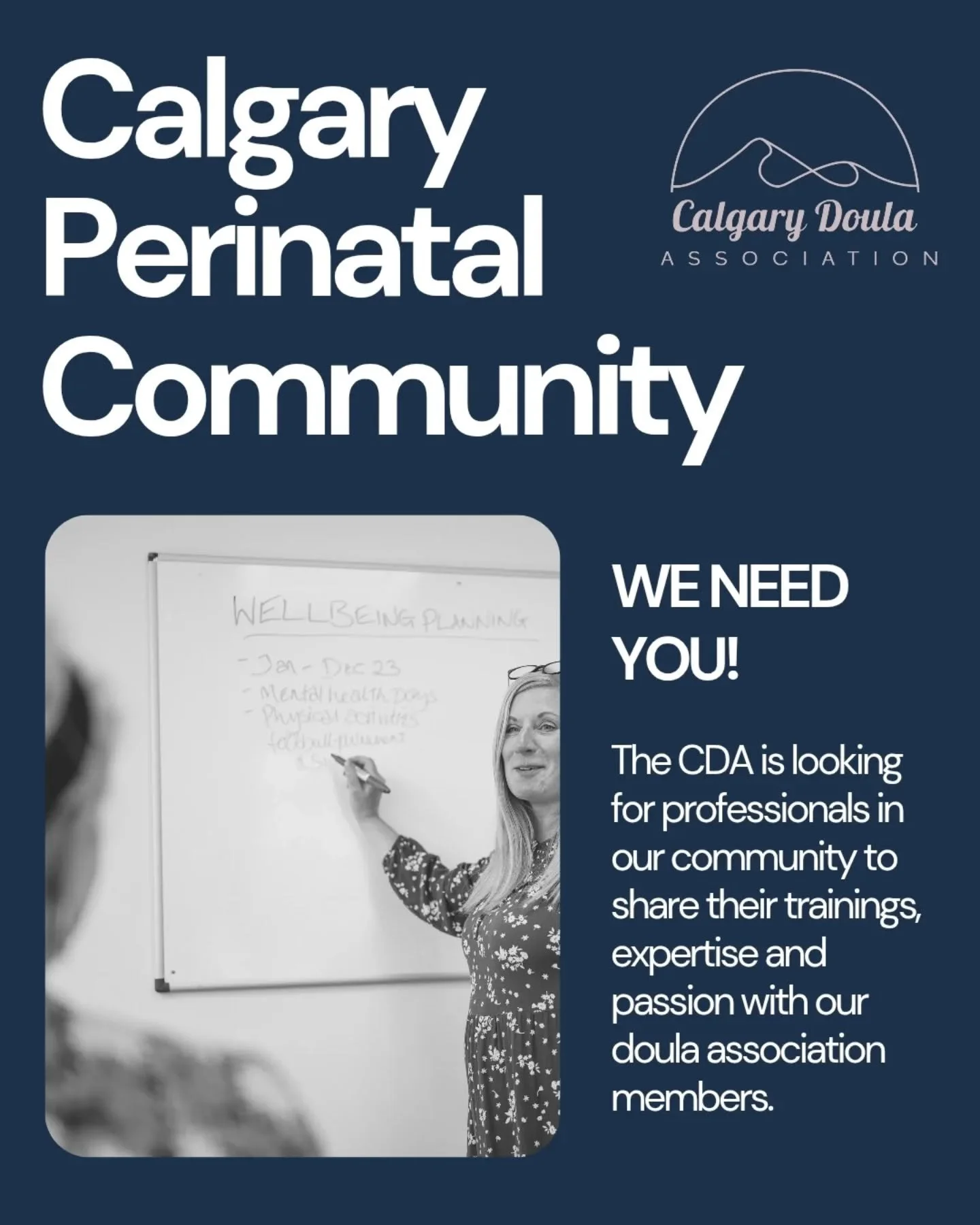 Do you have skills, experience, or wisdom to share with Calgary&rsquo;s doula community?

You might work in:
- Perinatal, birth, or postpartum care
- Lactation consulting or infant feeding support
- Pelvic floor therapy or bodywork for pregnancy/post