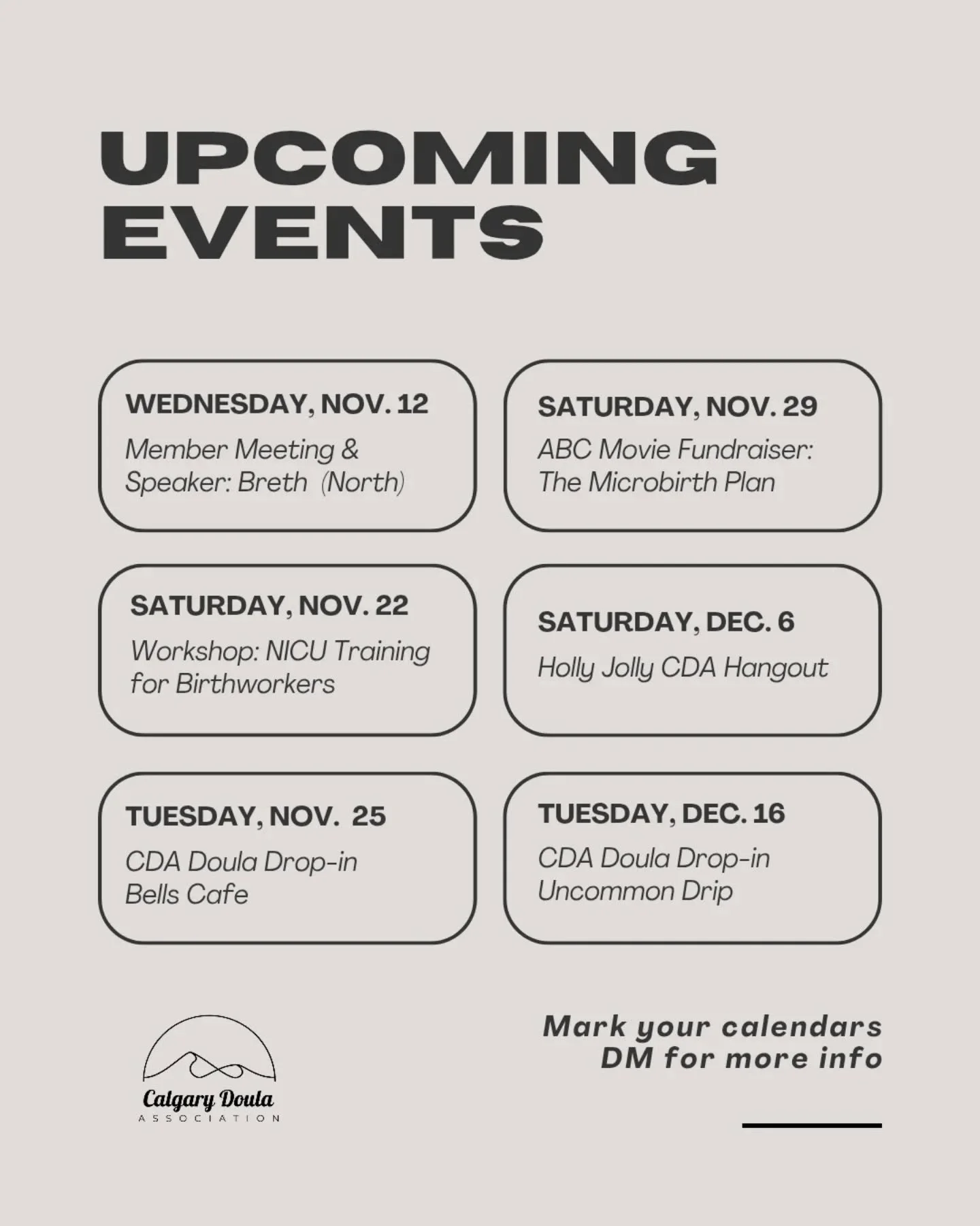 Mark those calendars! DM for details. 

#calgarydoulaassociation