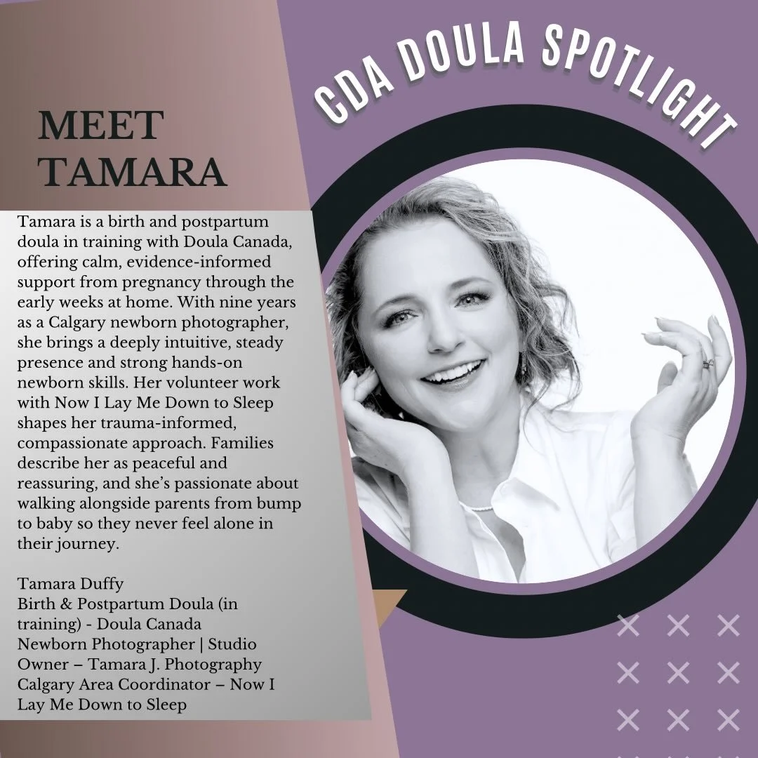 ⭐️ CDA Doula Spotlight ⭐️. Tamara Duffy 

&bull; Birth and Postpartum Doula in training with Doula Canada
I&rsquo;m currently completing my practicum for both birth and postpartum care, offering calm, grounded, evidence-informed support to families t