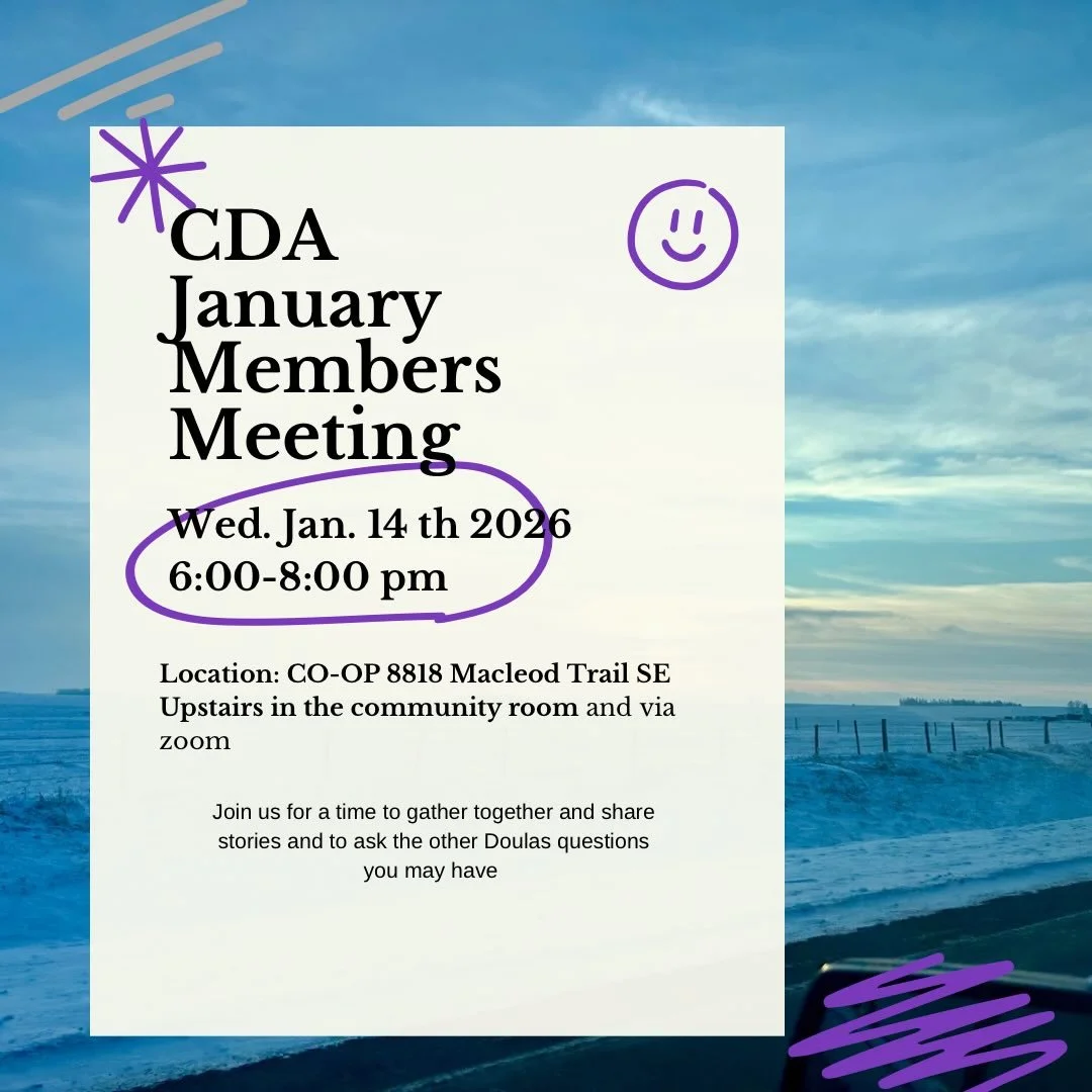 We are looking forward to seeing you next week January 14 for a Cda Doula members meeting! Mark your calendars now! 🤍