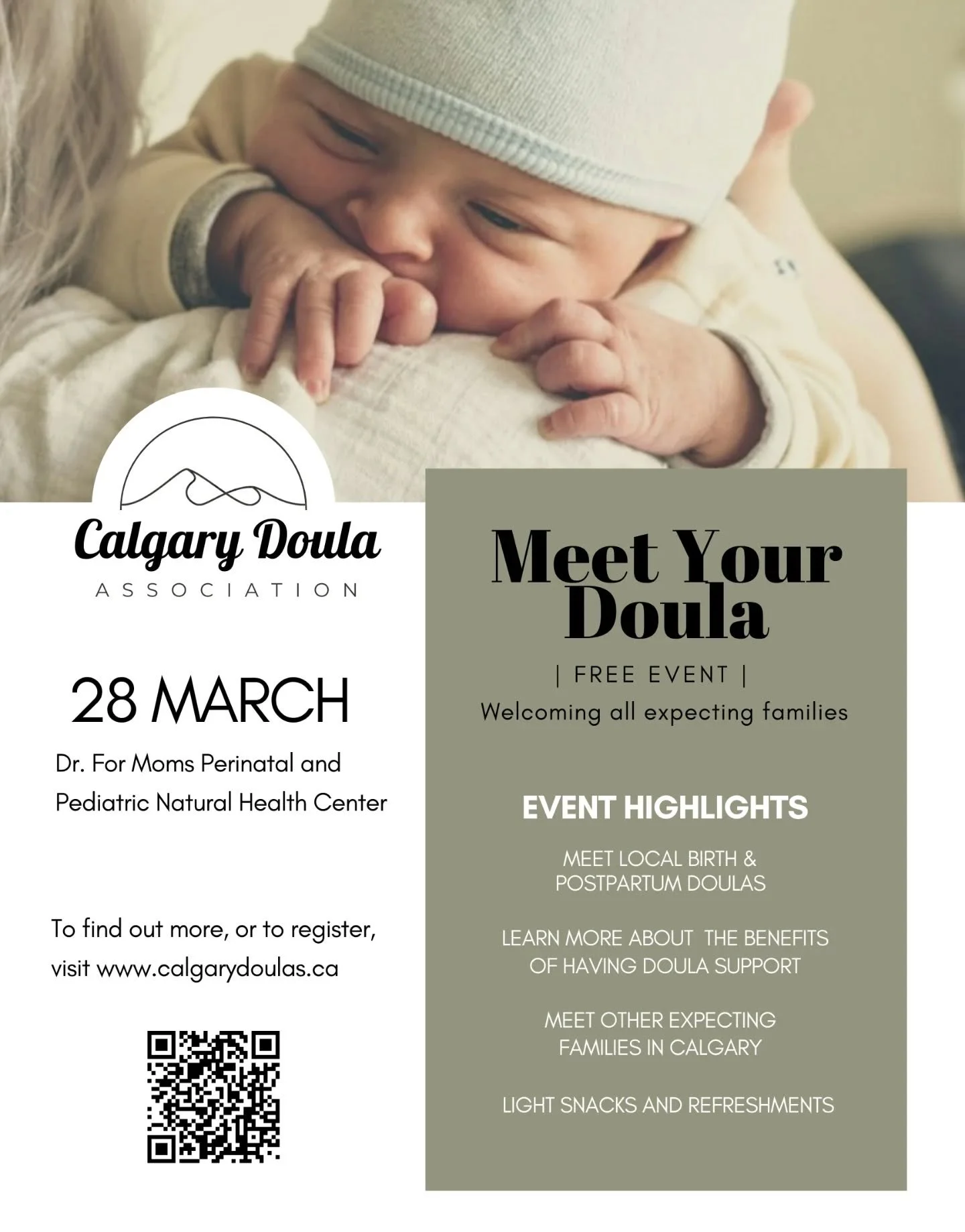 The CDA invites you to join our March speed-dating style event to find a doula that is right for your family. 9 doulas all in one space, ready to meet you! 

Hosted at the amazing @drformomscenter whose beautiful space we are always so grateful for✨
