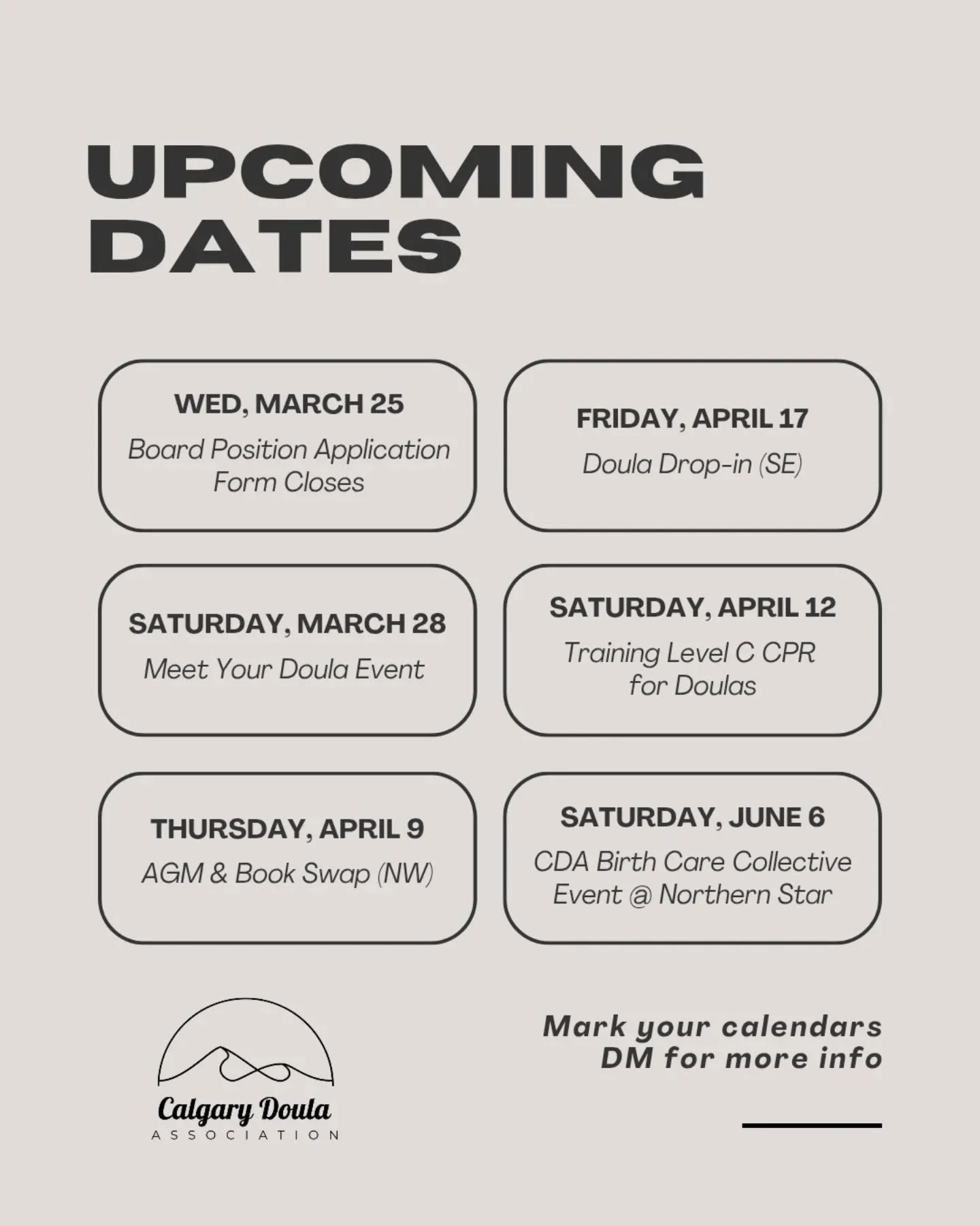 Mark your calendars for upcoming spring events 🗓️