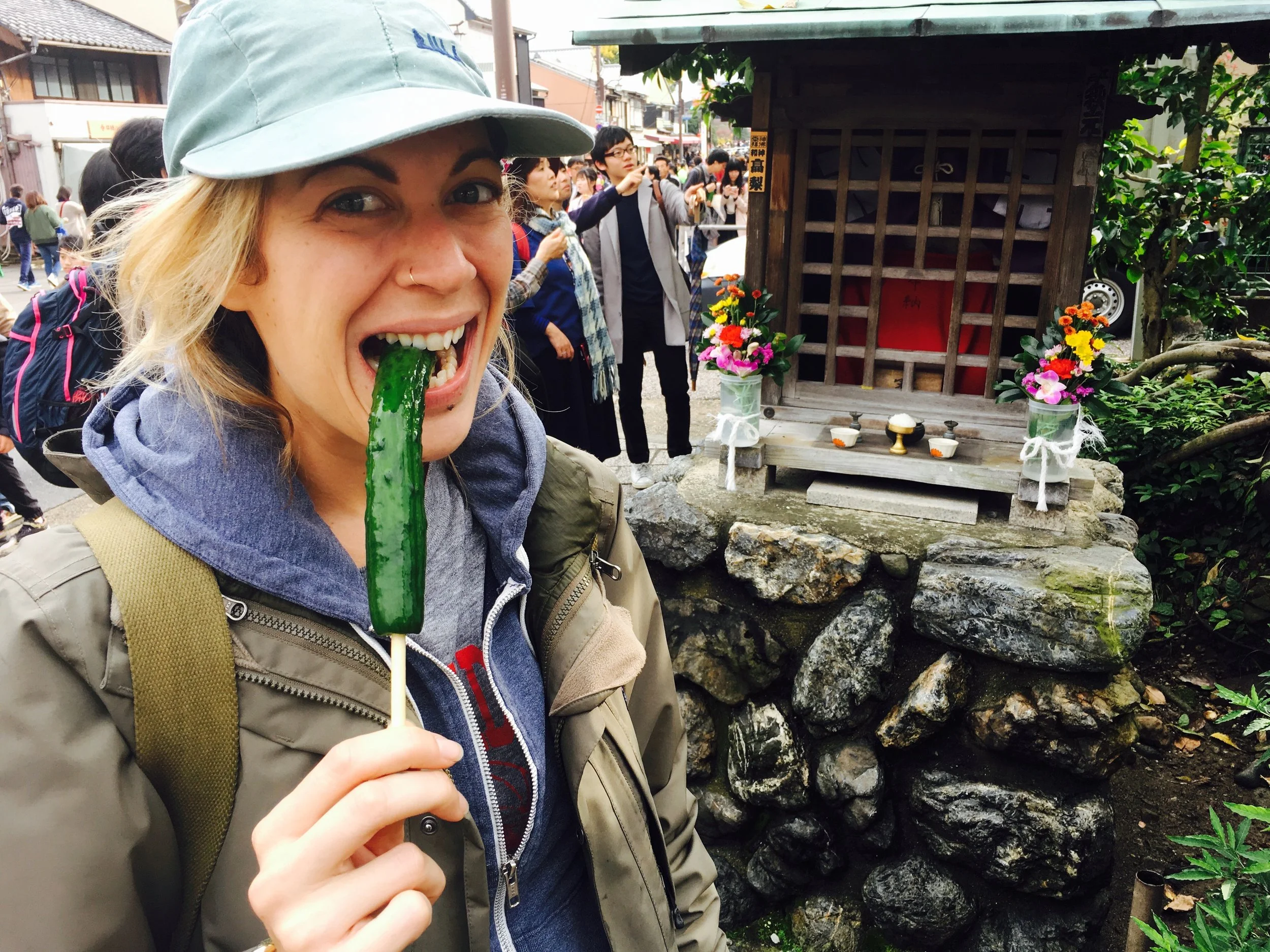 Also -there are stalls lining the street with all kinds of delicious street food... I found a pickle&nbsp;