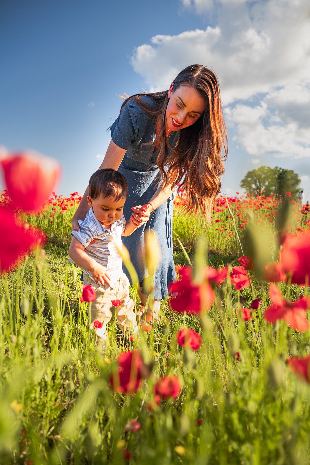 Portrait session in a poppy field