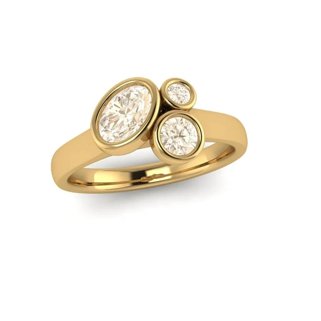 our signature cluster in champagne diamonds and yellow gold