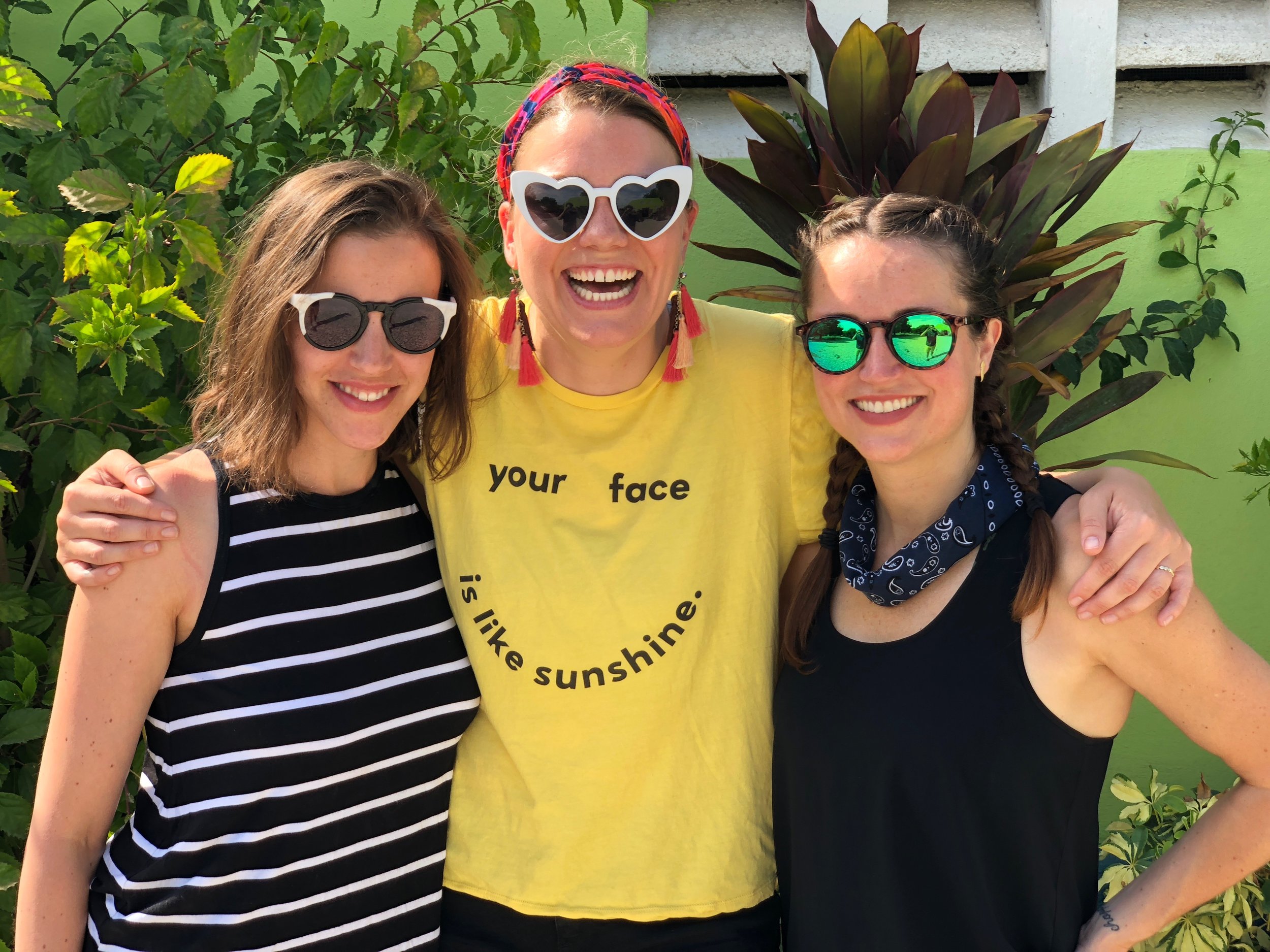 Hand in Hand Team Members Courtney, Zofia and Holly are ready to get the day started! Image: Courtney Apple 