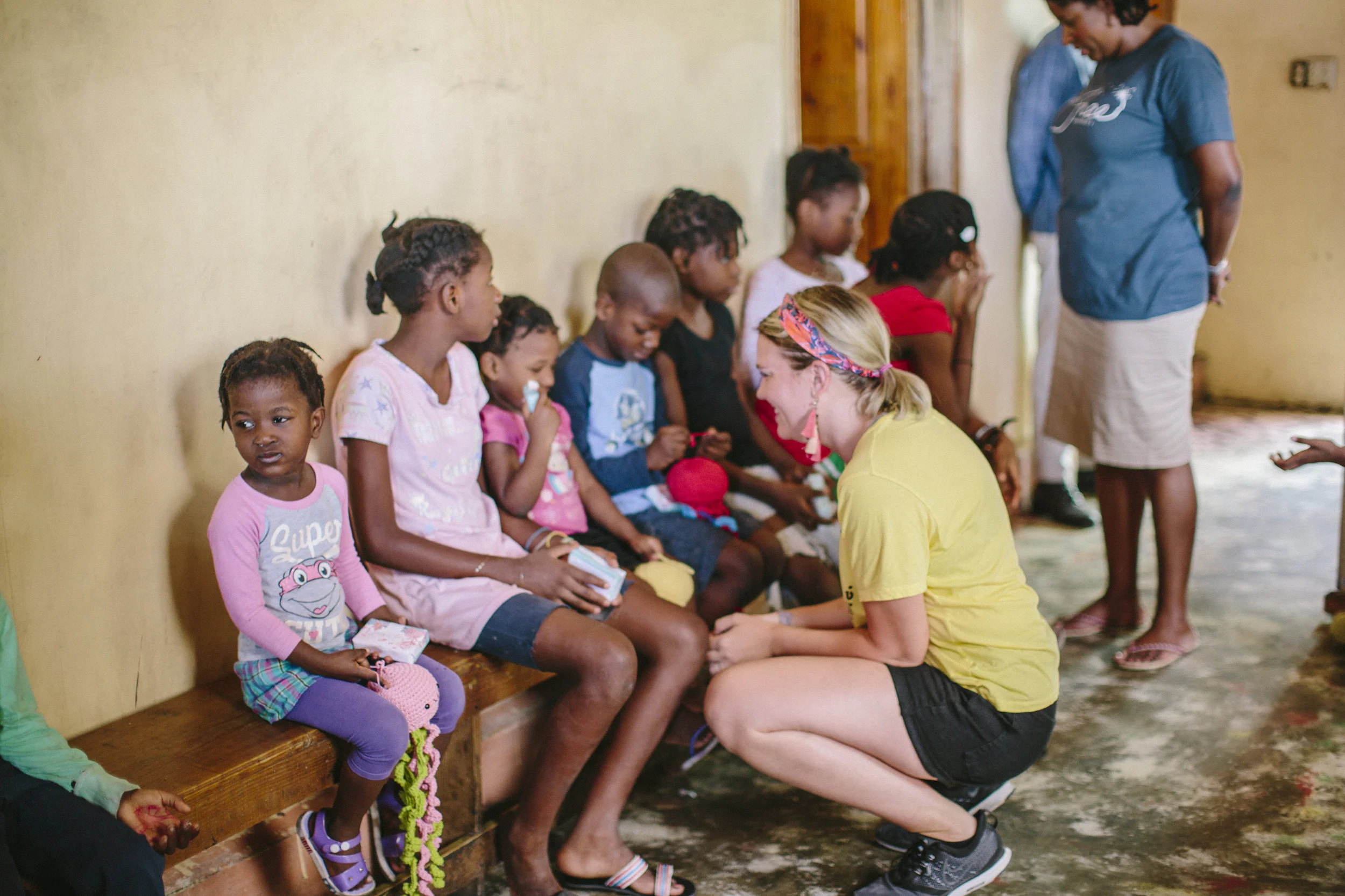  Zofia hands out soaps to children at Fosa Orphanage. Image: Courtney Apple 