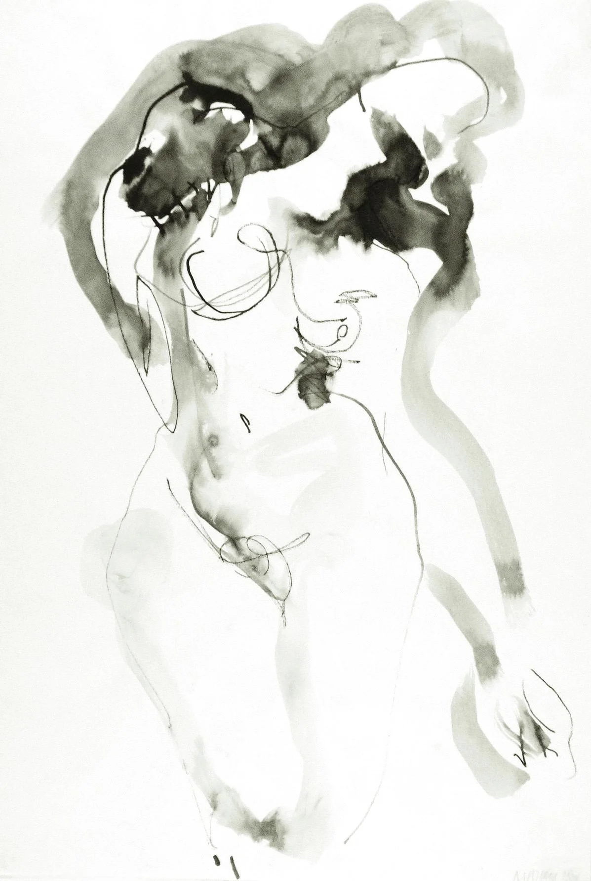 Drawing in Cecil Collin's class of Alex Kingston, 1986