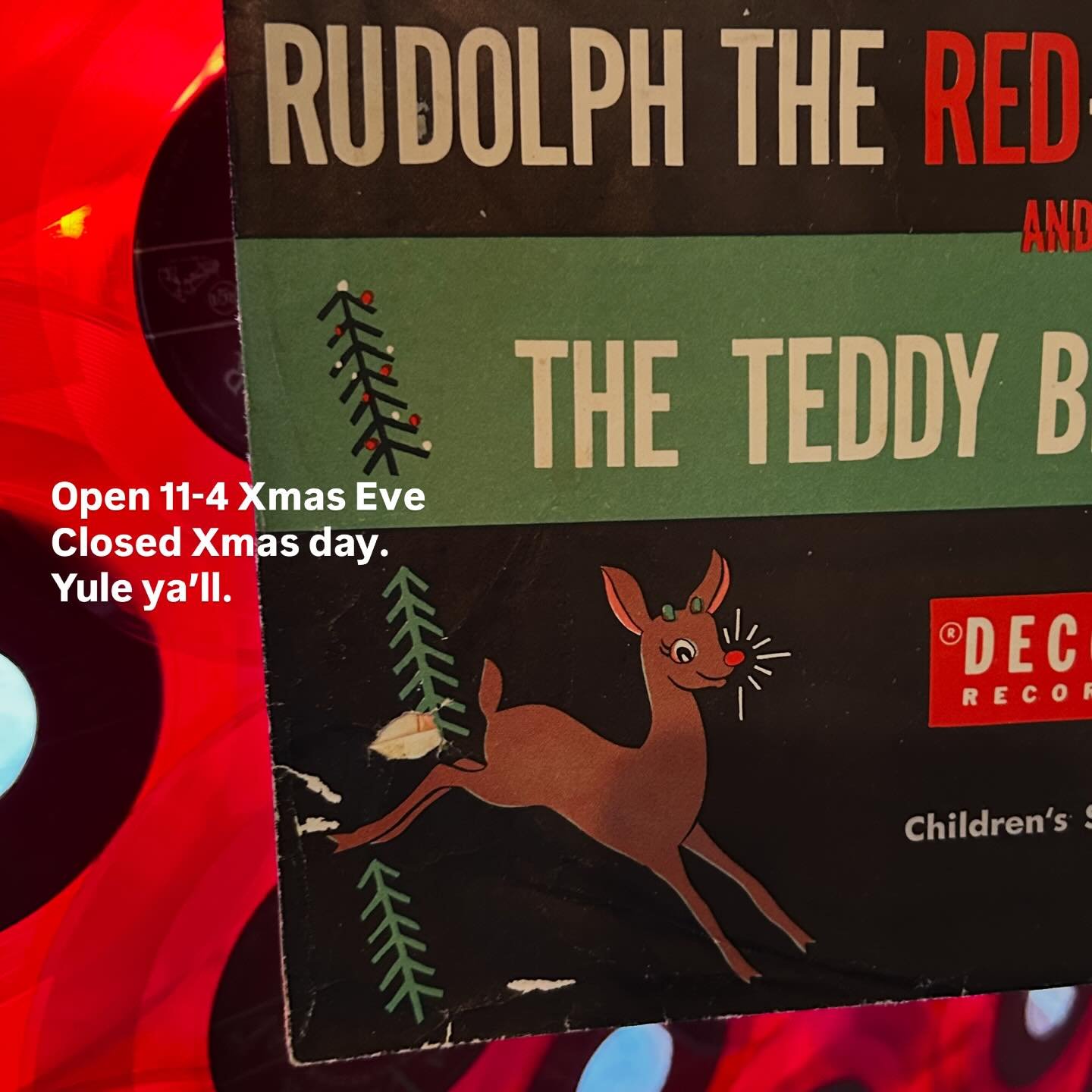 We will be open 11-4pm Christmas Eve and closed on Christmas Day. Thanks for a great year and happy holidays folks! Back to reg hours on Friday!