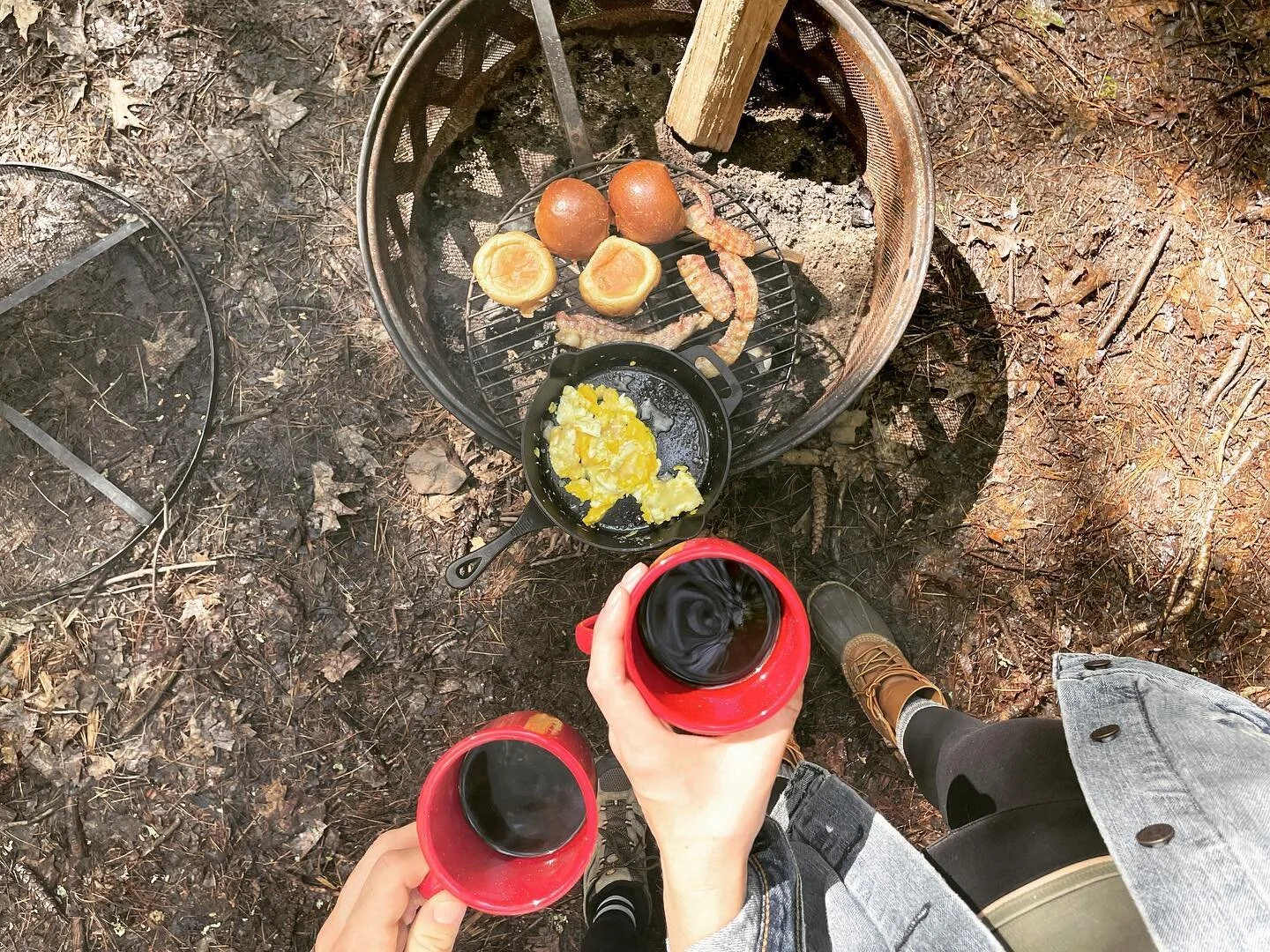 campfire coffee &amp; bacon, egg and cheese &gt; regular coffee @ bacon, egg and cheese #upstateny #camplife #campingfood