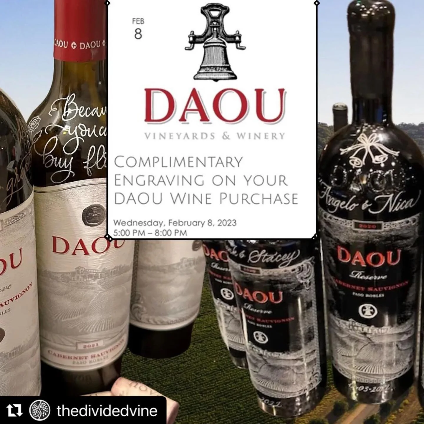 Excited to see you at Divided Vine in Gilbert on Wednesday!  Whooo needs a Valentine&rsquo;s Day gift?  I&rsquo;ll see you there!  #Repost @thedividedvine with @use.repost
・・・
WINE TASTING &amp; BOTTLE ENGRAVING!!

WEDNESDAY, February 8th

We're prou