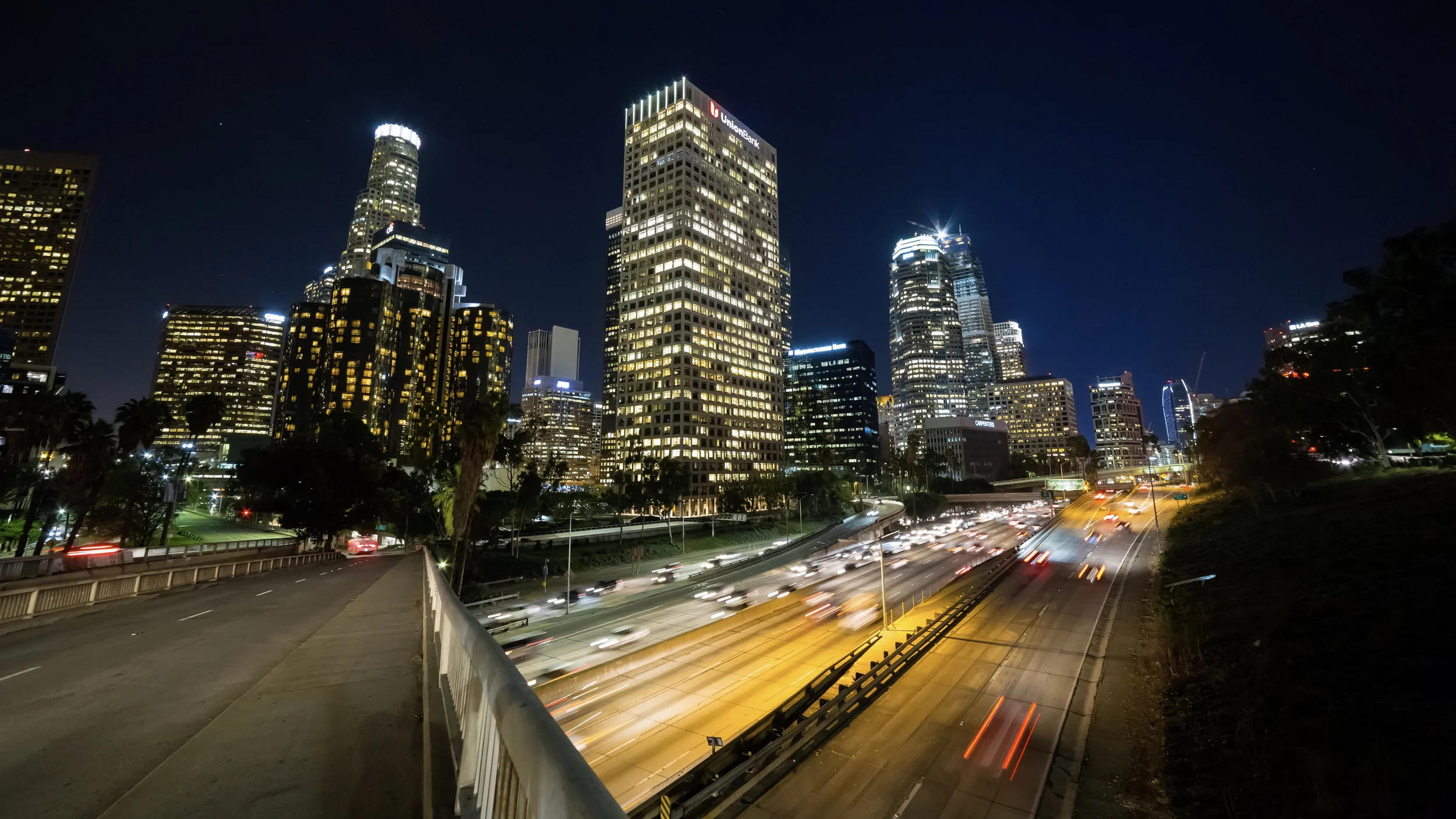 Downtown Los Angeles and Freeway at Night.jpg