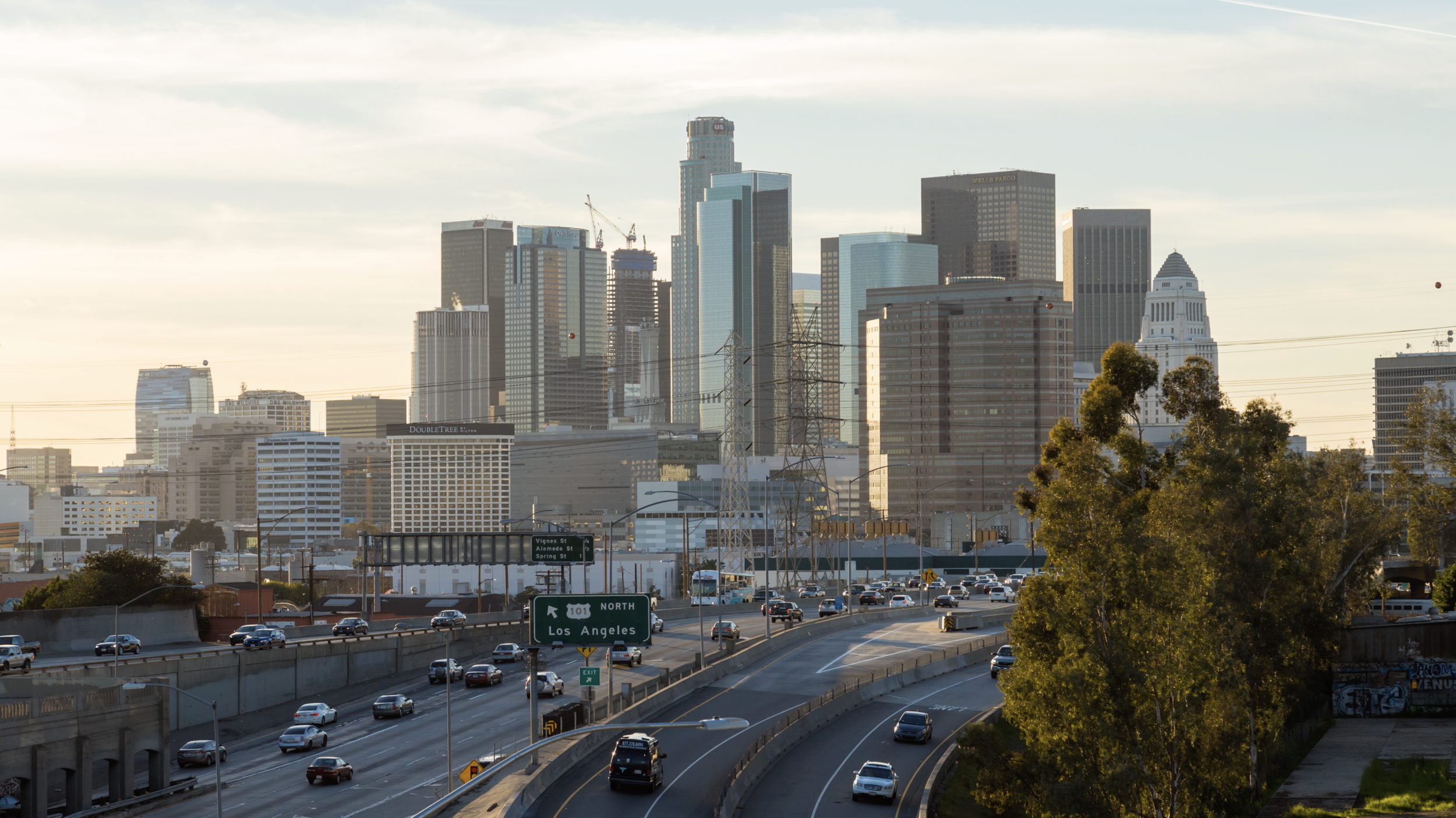 Downtown Los Angeles Skyline Golden Hour.png