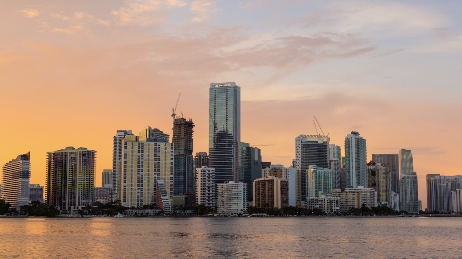 Downtown Miami Sunset Day To Night Sunset Timelapse .png
