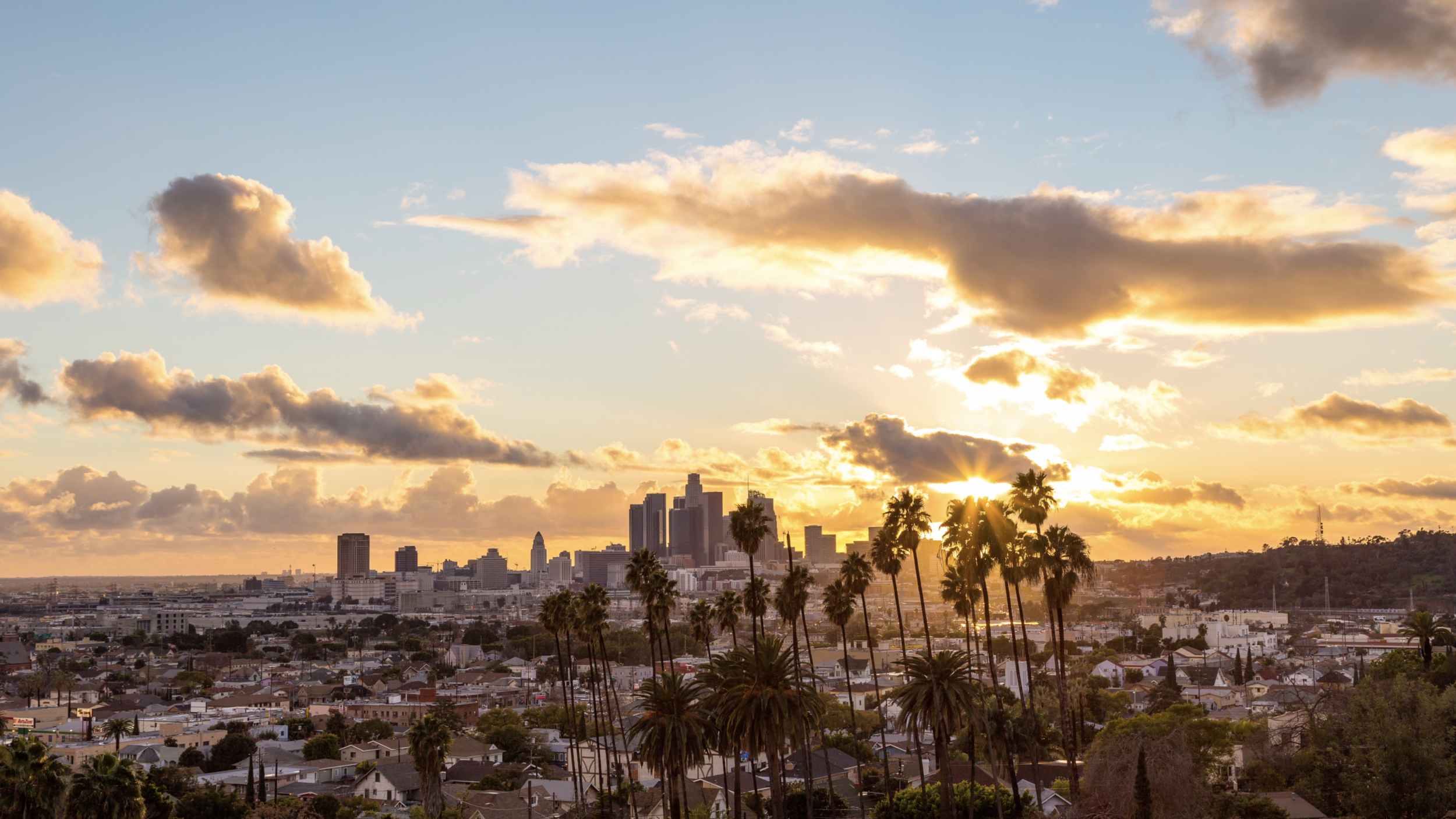 (4K+) Downtown Los Angeles Skyline Day to Night Sunset Emeric's Timelapse