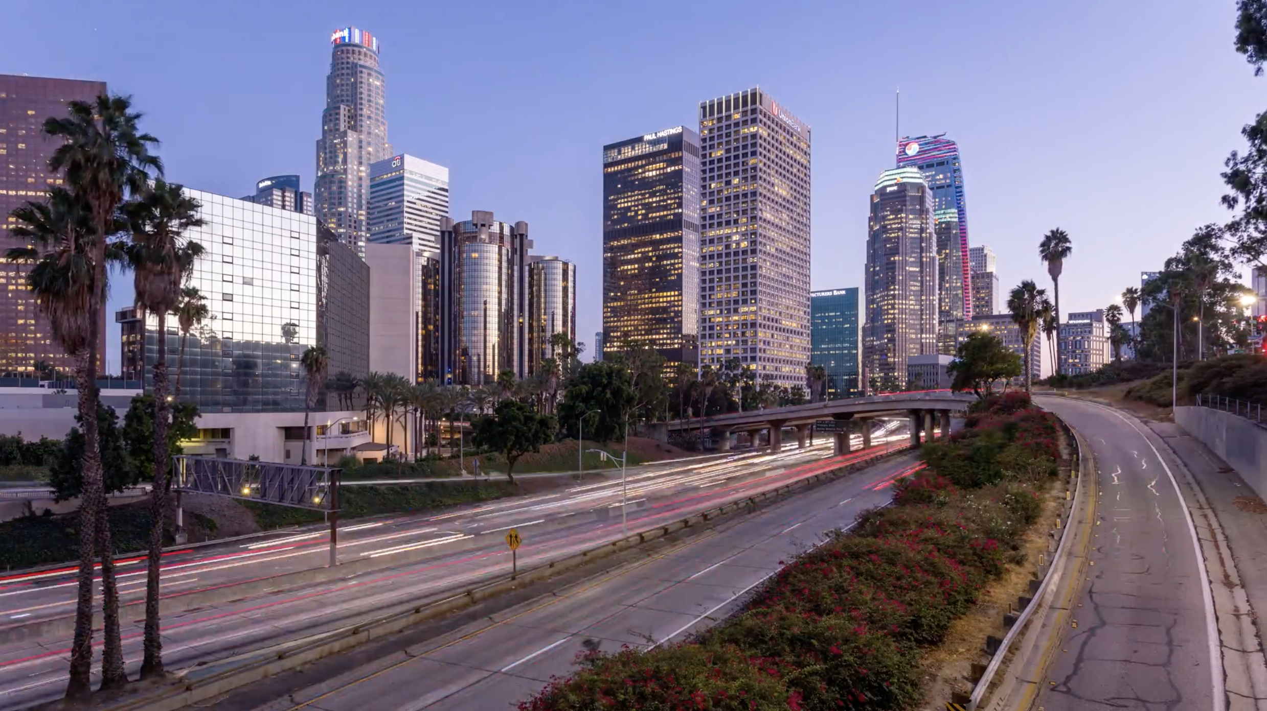 Downtown Los Angeles Skyline and Freeway Day to Night.png