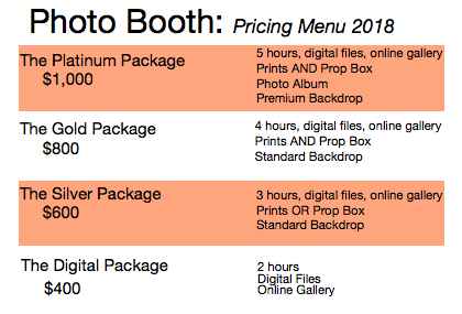 All add ons for each package = $150. 