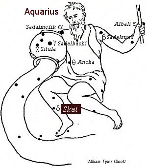 The fish Pisces swims in the waters of Aquarius