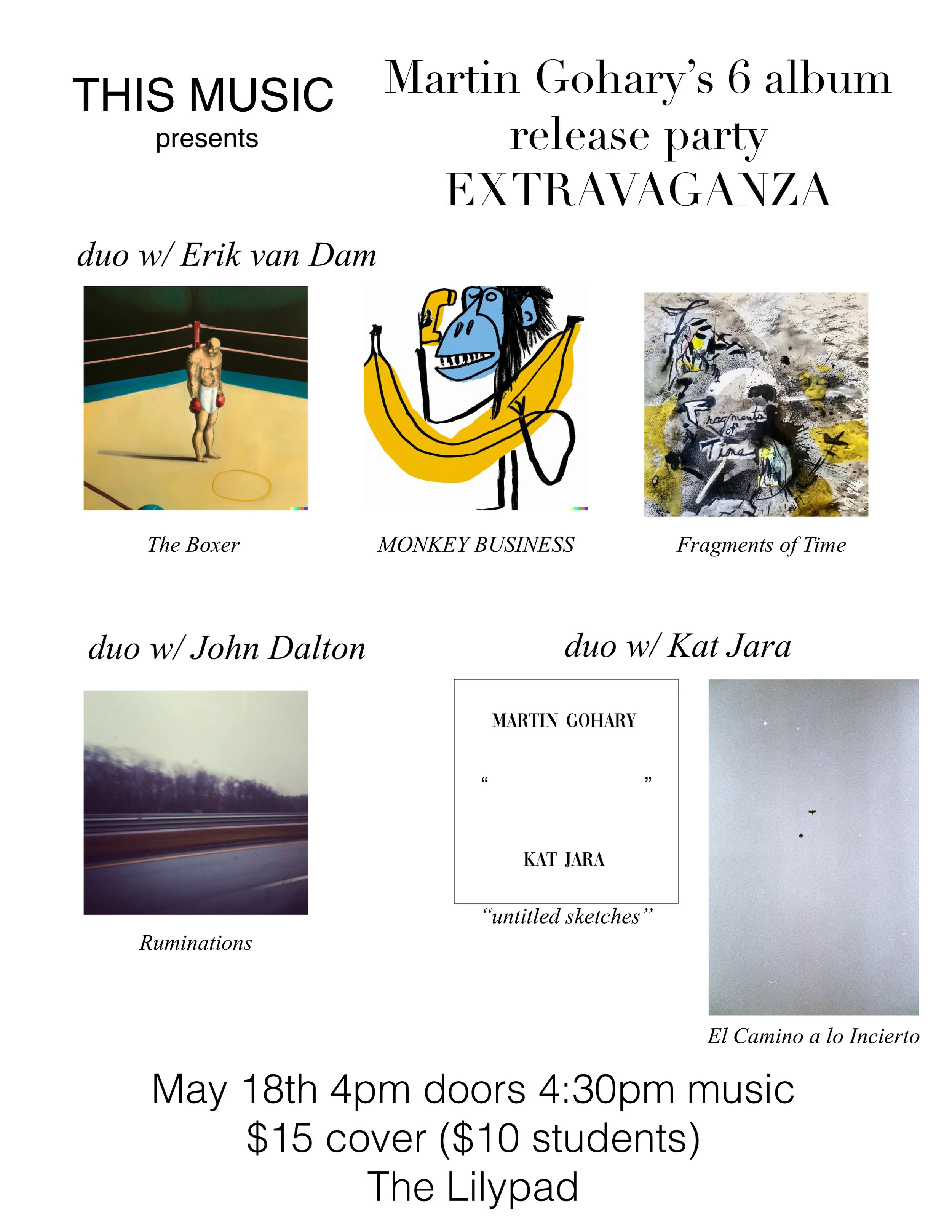 This Music presents Martin Gohary’s 6 album release party EXTRAVAGANZA