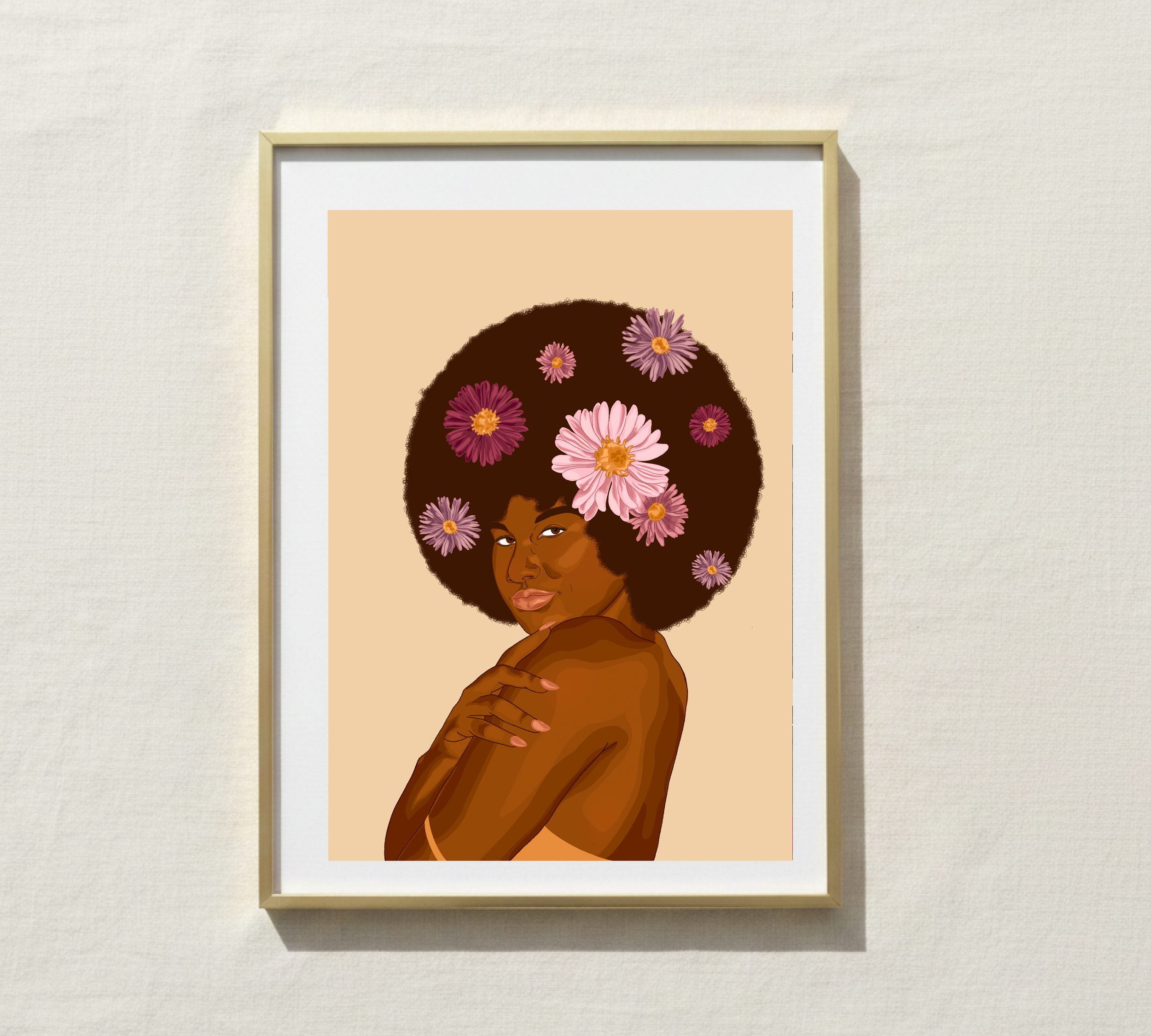 Aster Afro Art Print