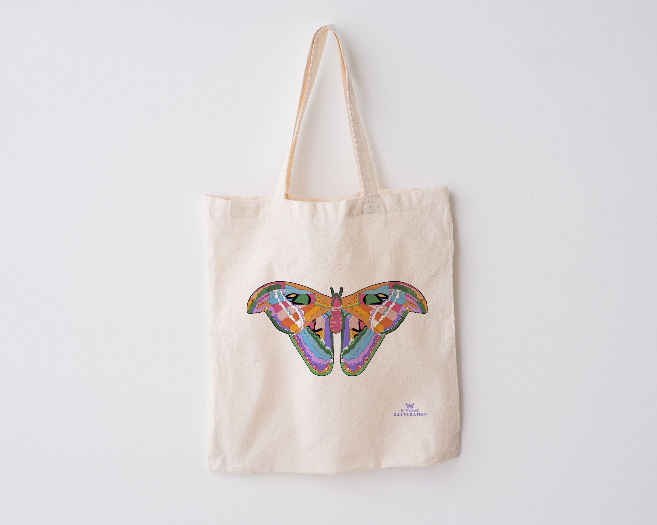 Psychedelic Moth Tote Bag