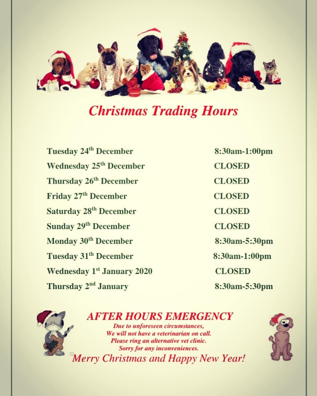 Christmas Trading Hours