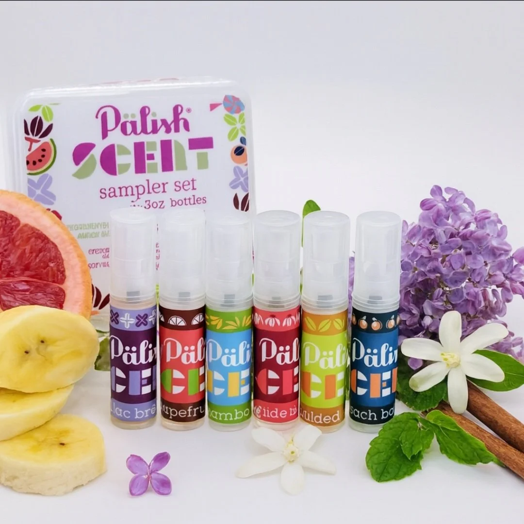 This vibrant Pälish Scent Sampler Set features six playful mini fragrances—ranging from fruity to floral—perfect for exploring every mood and moment on the go.jpg
