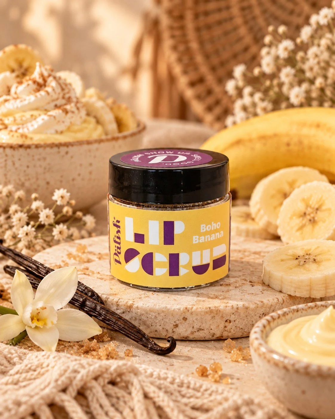 banana cream and boho banana lip scrub by palish in ohio is made with clean ingredients.jpg