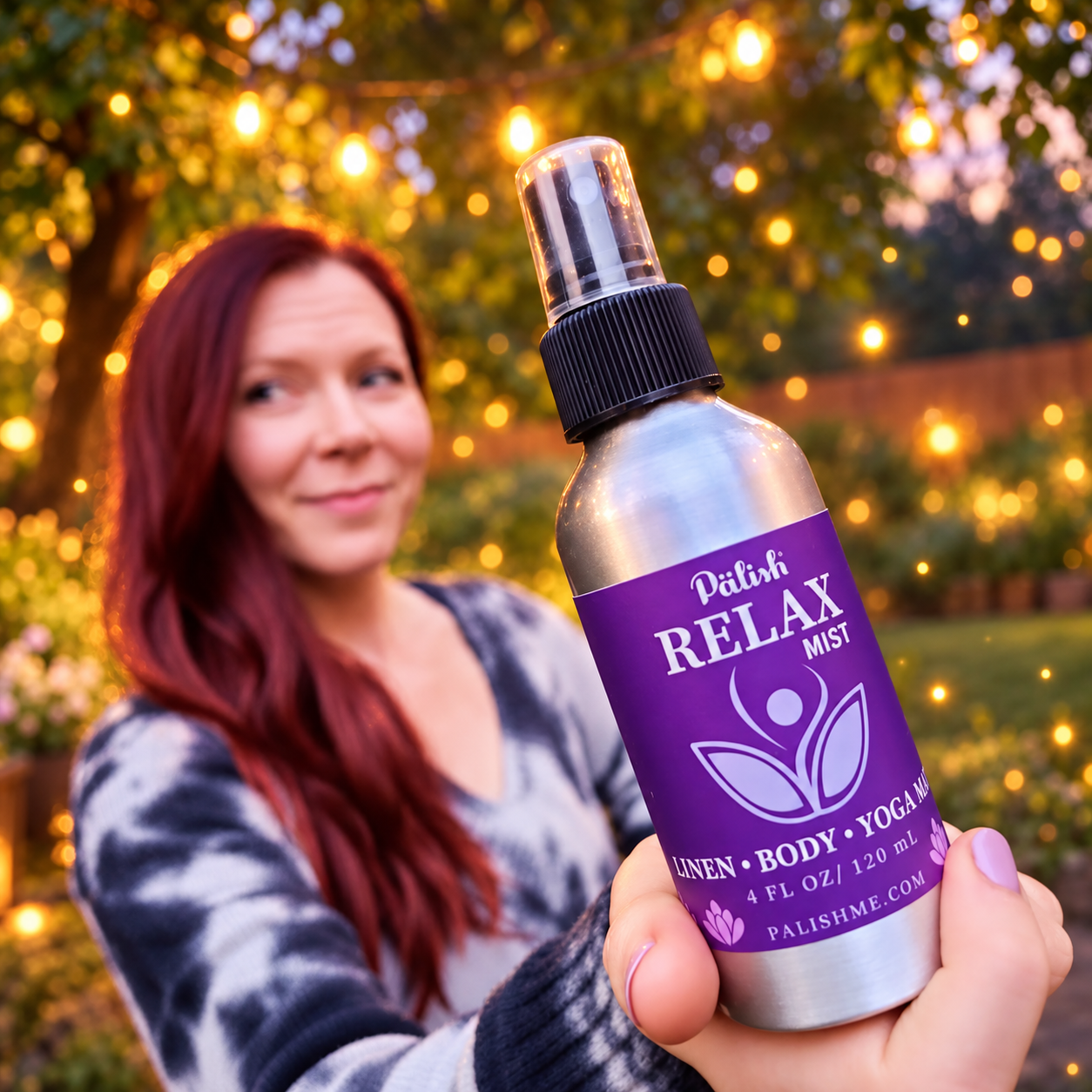 woman holding the lavender mist for the best aromatherapy experience made by palish in columbus ohio.png