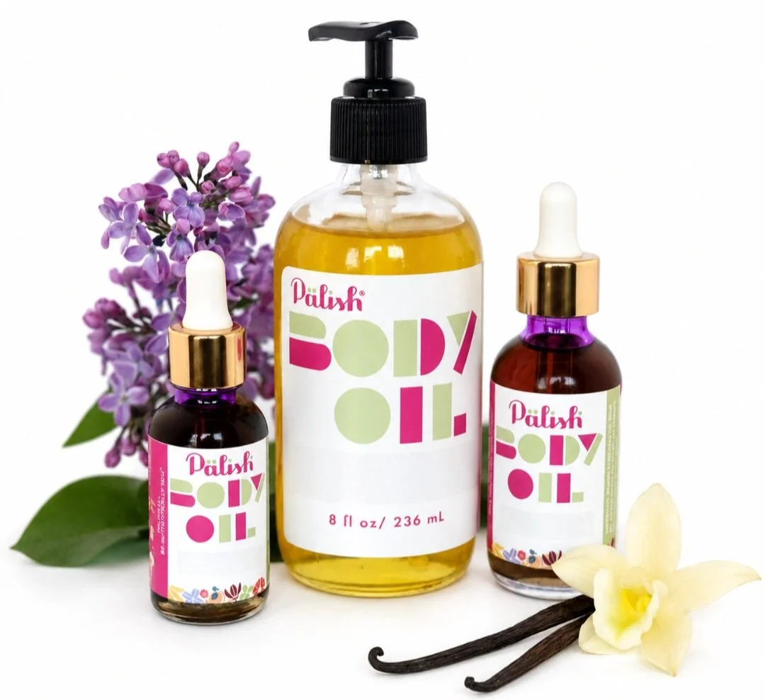 Lilac brulee body oil is a deep hydrating oil for supple and beautifully smooth skin made by palish in columbus ohio.jpg
