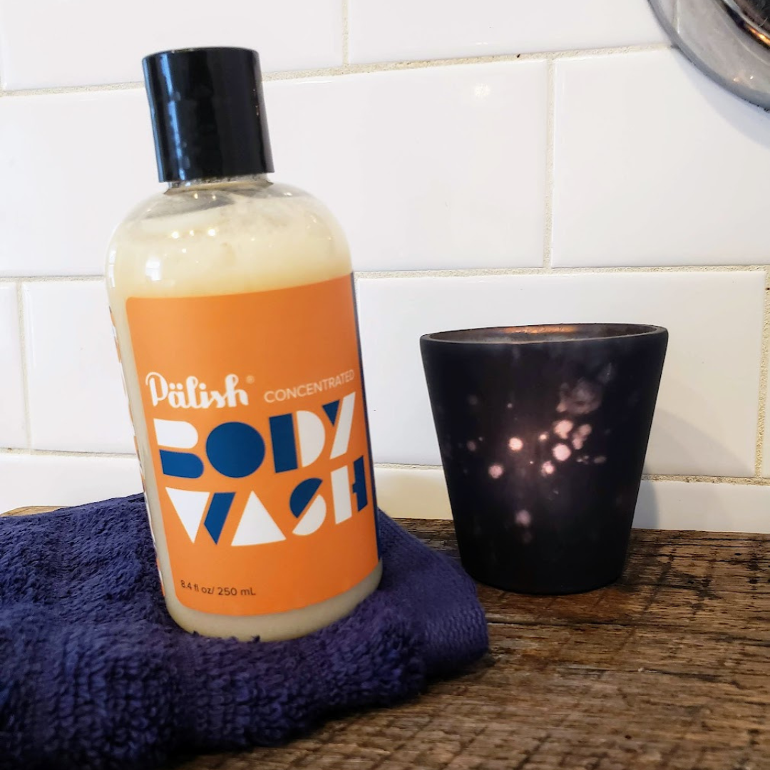 Peach bazaar body wash by palish in columbus ohio is a new hydrating body wash to help you get clean and stay hydrated.png