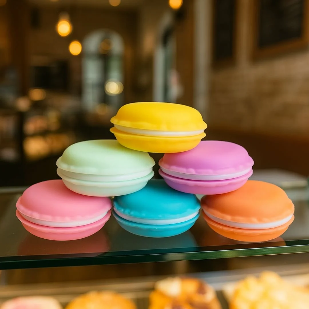 Cute natural lip balm in macaron containers make carrying and using lip balms fun and practical while hydrating your lips.jpg (Copy)