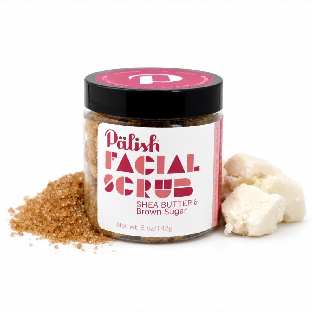 Pälish Brown Sugar Facial Scrub | Natural Exfoliating Face Scrub with Shea Butter