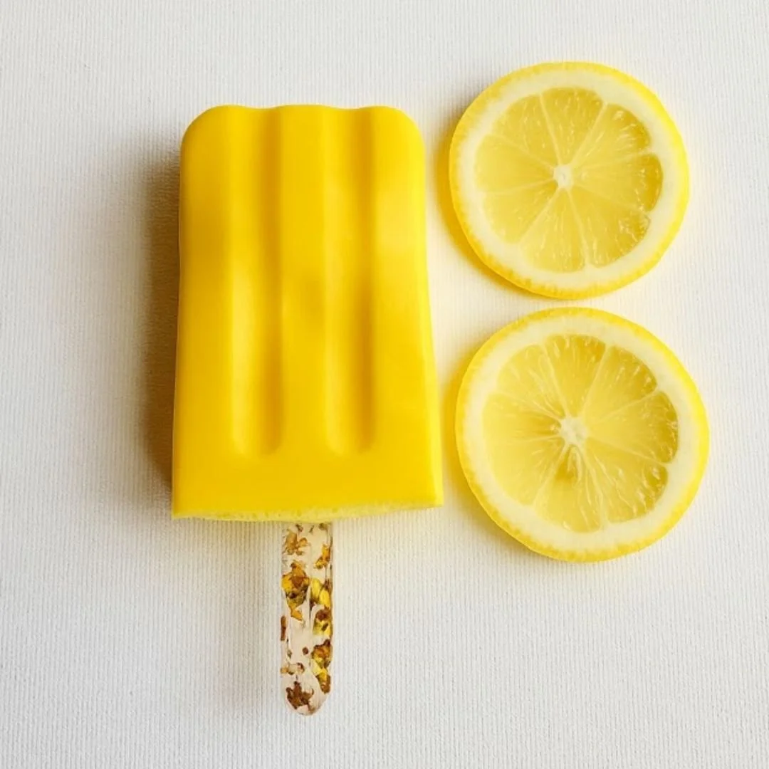 Lemon scented popsicle soap shape for kids made in columbus ohio by palish .jpg