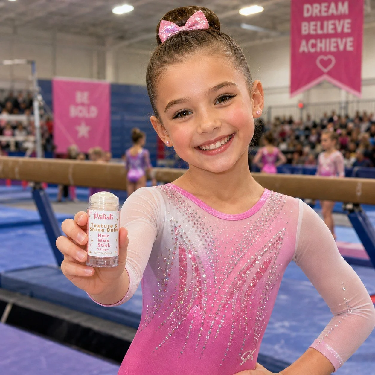Girl holding the new hair wax stick from palish made with natural ingredients in ohio .jpg
