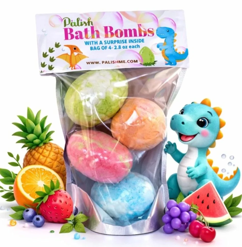 Pälish Dinosaur Bath Bombs for Kids – Natural Fun Bath Bombs