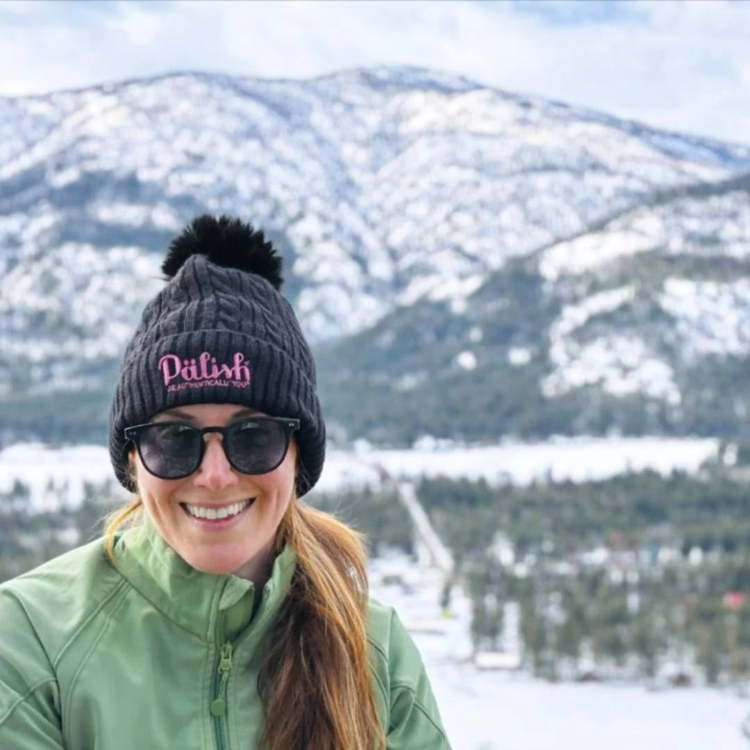 warm knit hat be authentically you worn by a girl in the mountains on brand for palish natural skincare.jpg