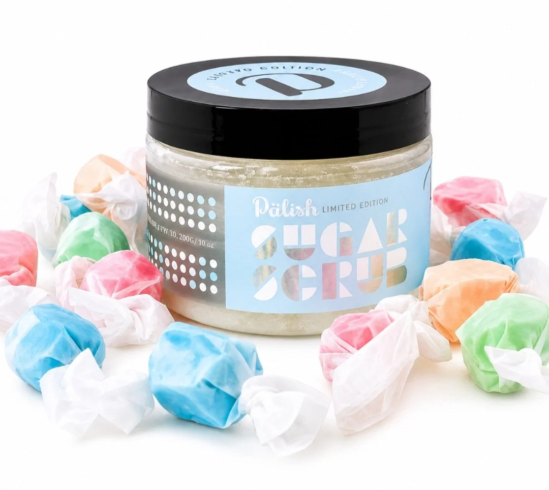Taffy Flavoried Sugar scrub by palish in ohio is a sweet treat for your skin you can feel indulging in with clean ingredients.jpg