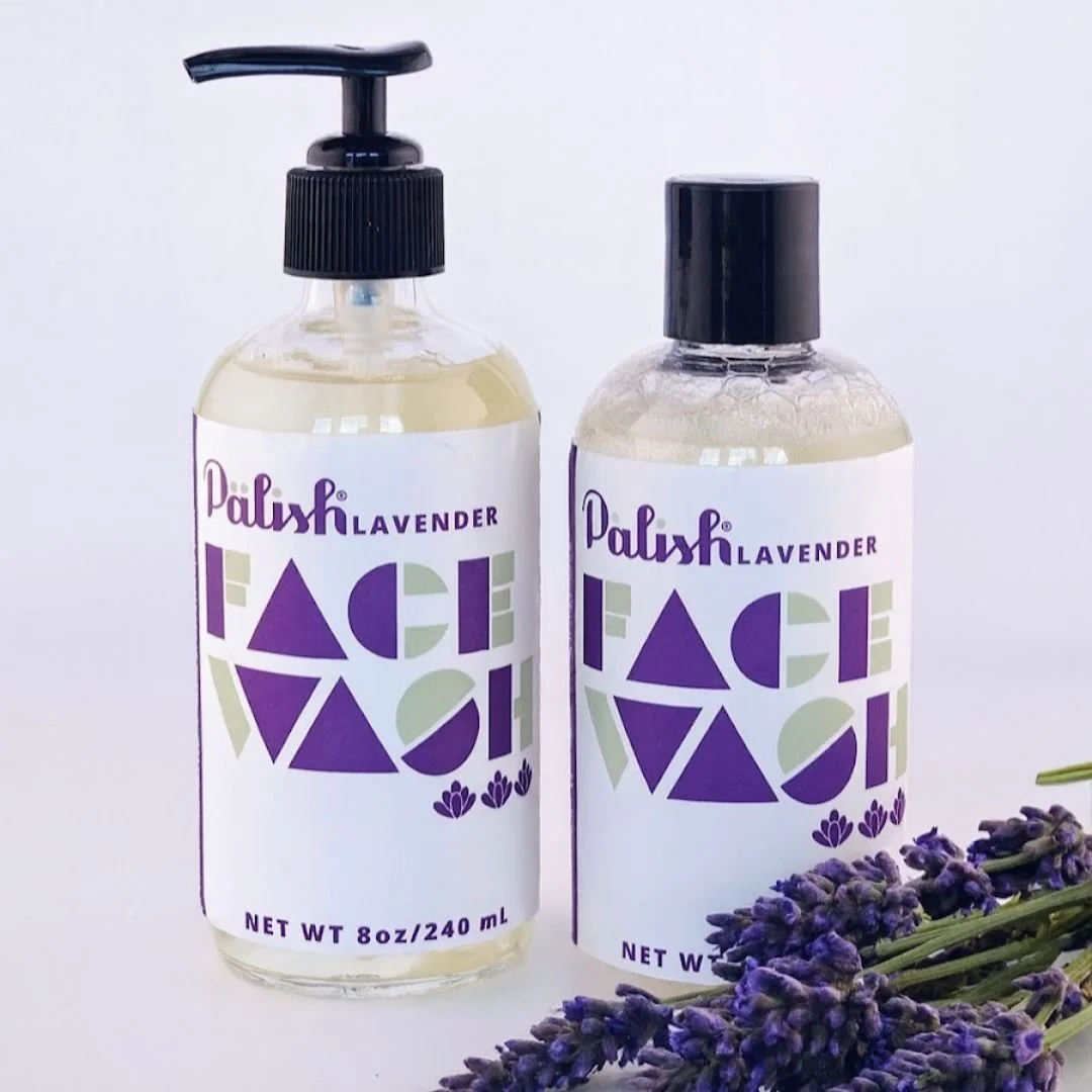 Lavender face wash by palish natural skincare is a clean ingredient soap face wash made with japense lavender for beautifully clean skin.jpg