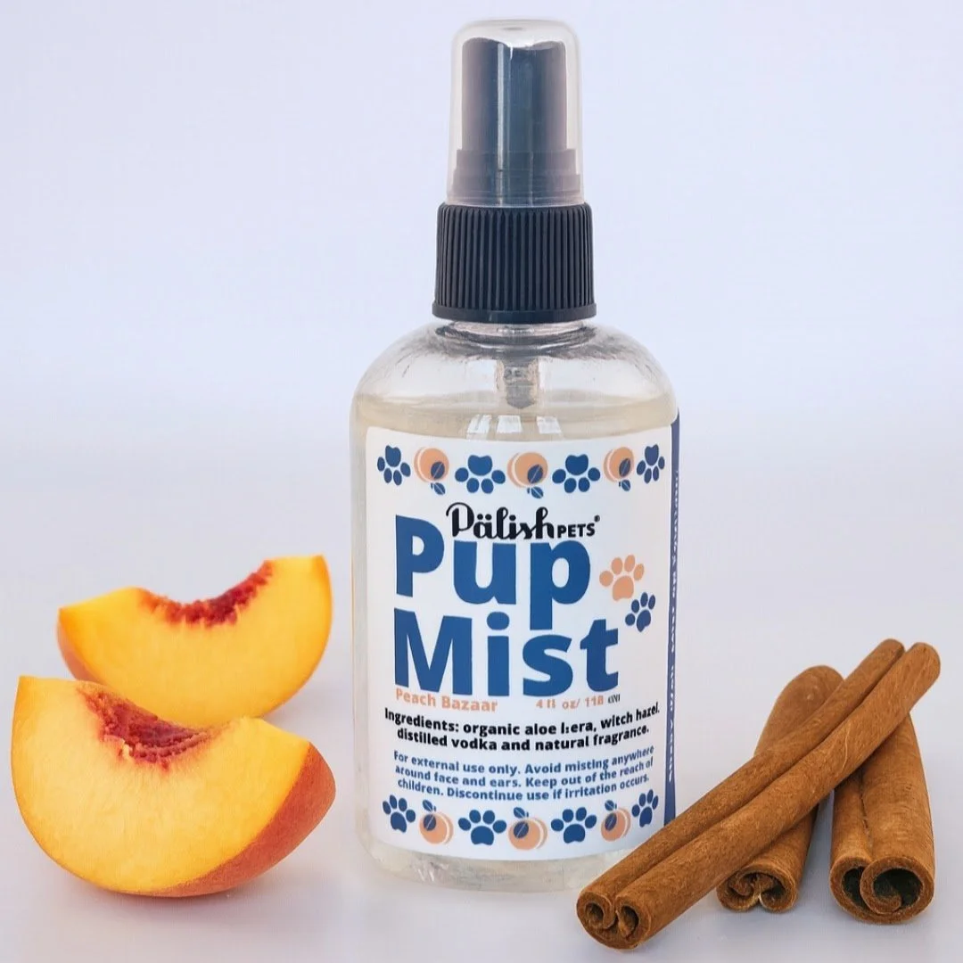 peach dog mist made in columbus ohio is a sweet treat for your dog after a fun day at the park and before a shower.jpg