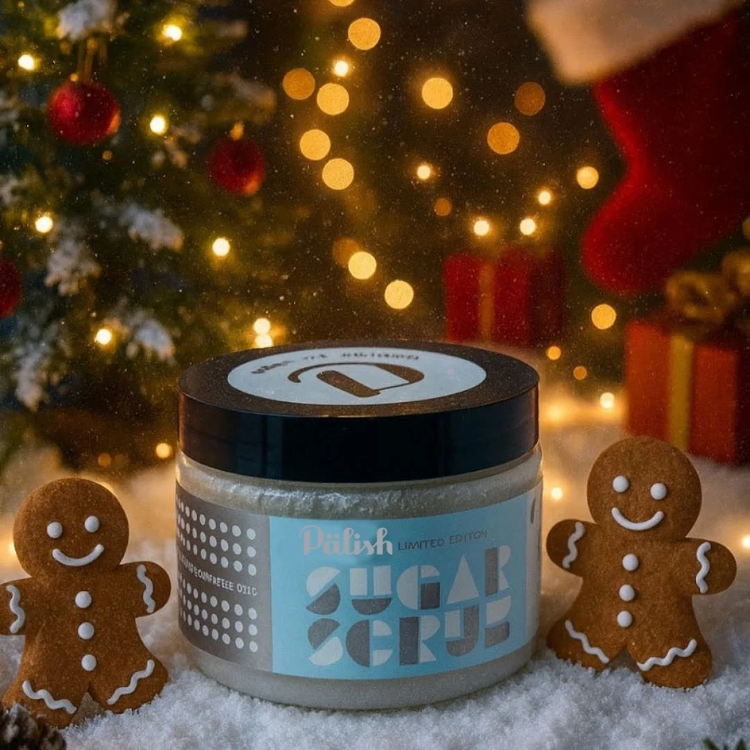 Gingerbread cookies in a sugar scrub is the only way to celebrate the holidays and make it truly warm and festive by palish natural skincare in columbus ohio .jpg