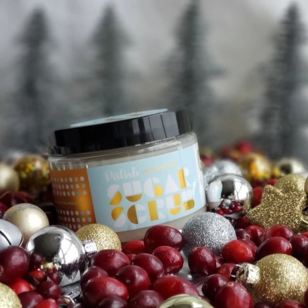 Cult favorite cranberry zen sugar scrub is back again for palish with cranberry and eucalyptus notes for a truly magical holiday shower experience.jpg
