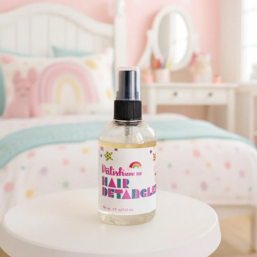 Natural hair detangler for kids in pink sugar sweet scent created by palish natural skincare in ohio for tangle free days and sweet smells.jpg (Copy)